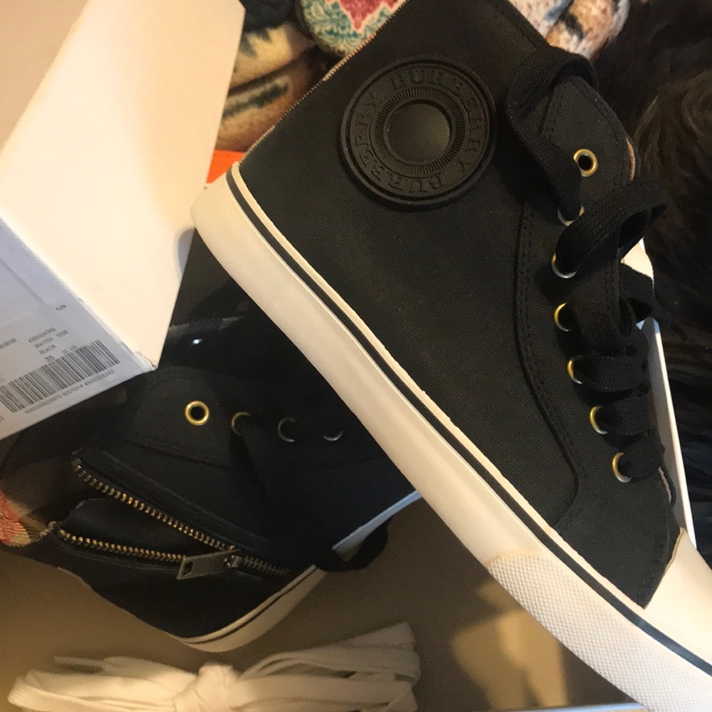 Burberry black kids shoes, gender neutral